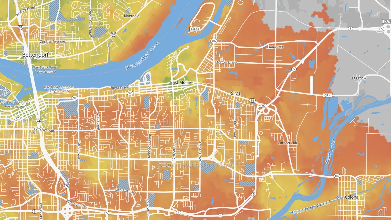 Bike Grade map of 61244, IL