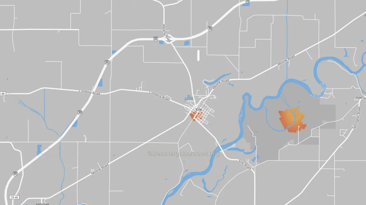 Bike Grade map of 61250, IL