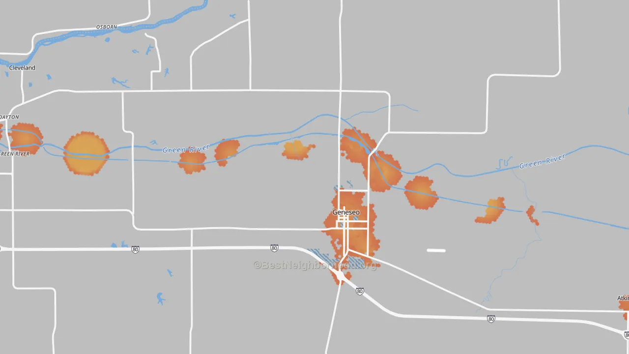Bike Grade map of 61254, IL