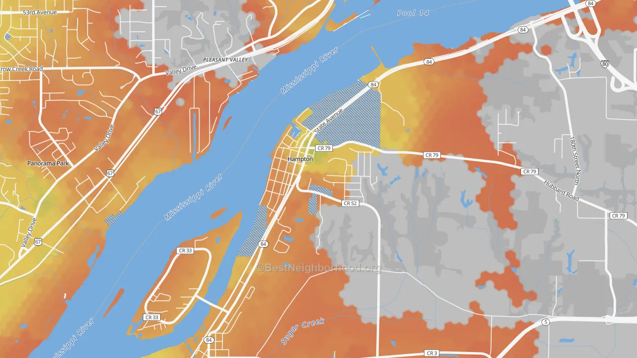 Bike Grade map of 61256, IL