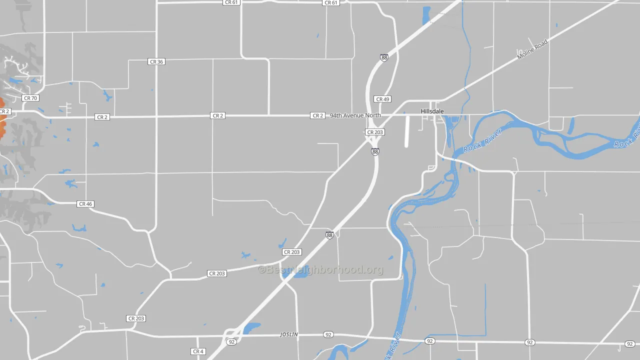 Bike Grade map of 61257, IL