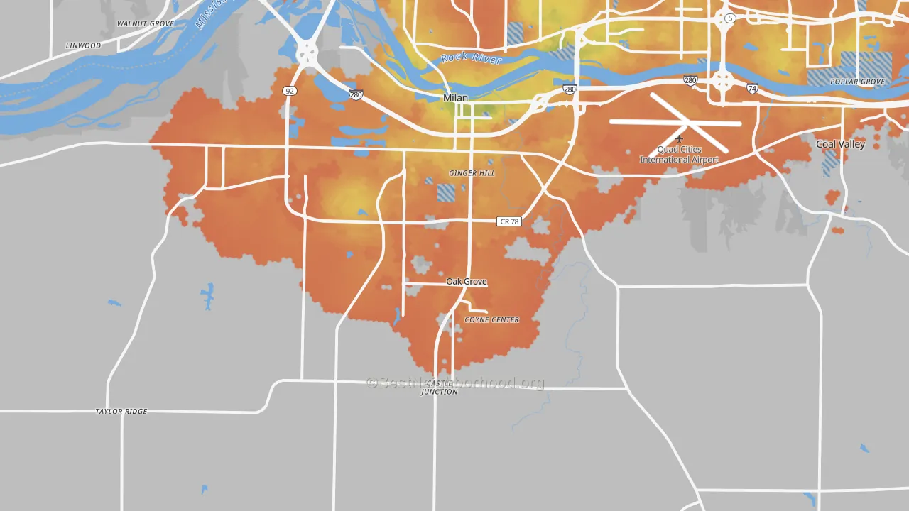 Bike Grade map of 61264, IL