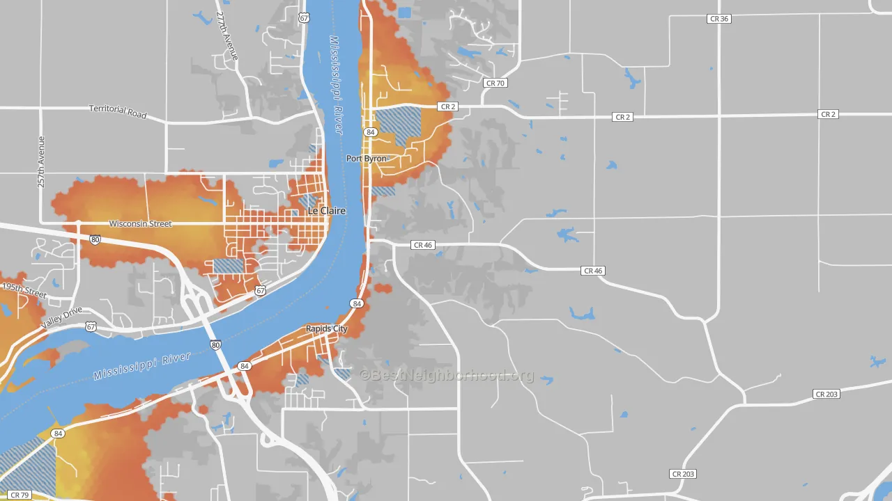 Bike Grade map of 61275, IL