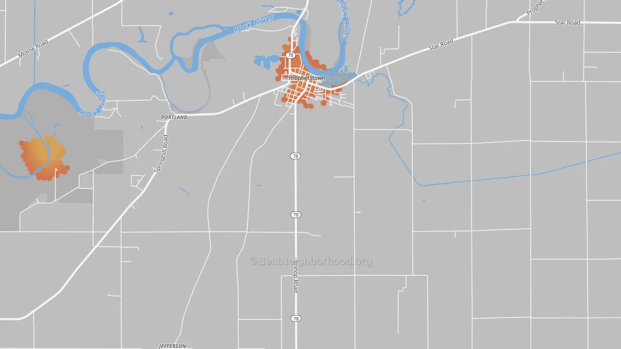 Bike Grade map of 61277, IL