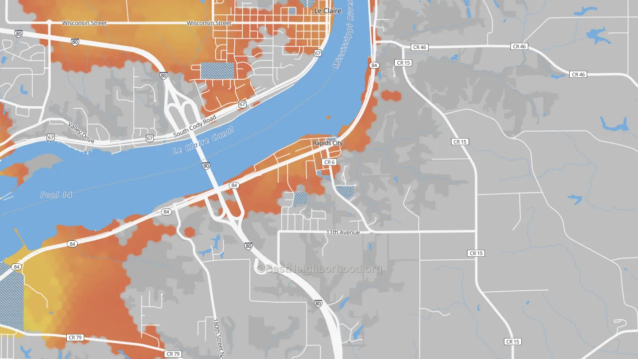 Bike Grade map of 61278, IL