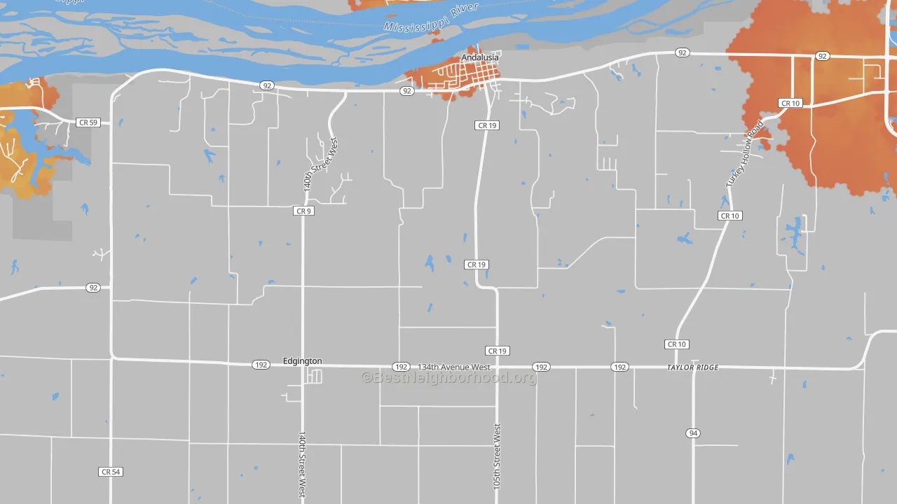 Bike Grade map of 61284, IL