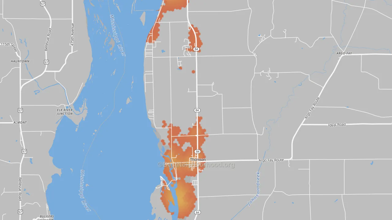 Bike Grade map of 61285, IL