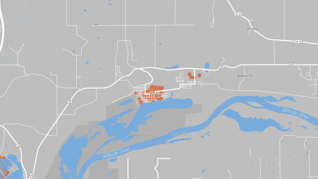 Bike Grade map of 61322, IL