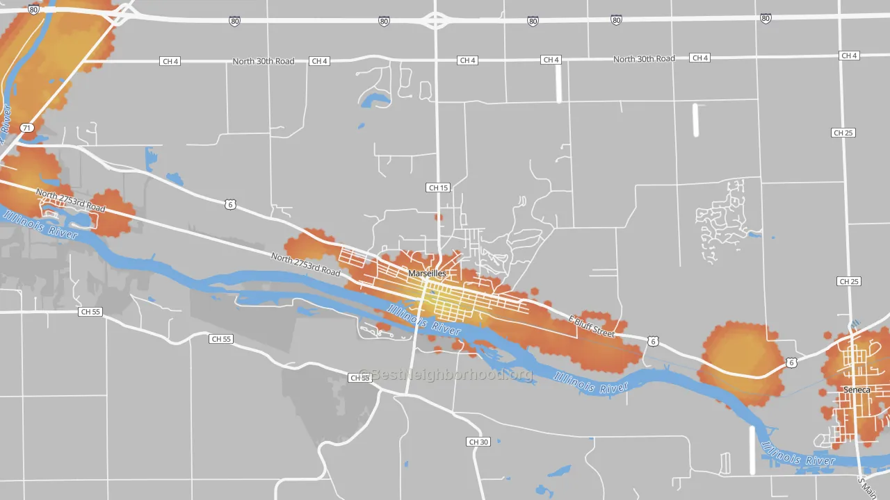 Bike Grade map of 61341, IL