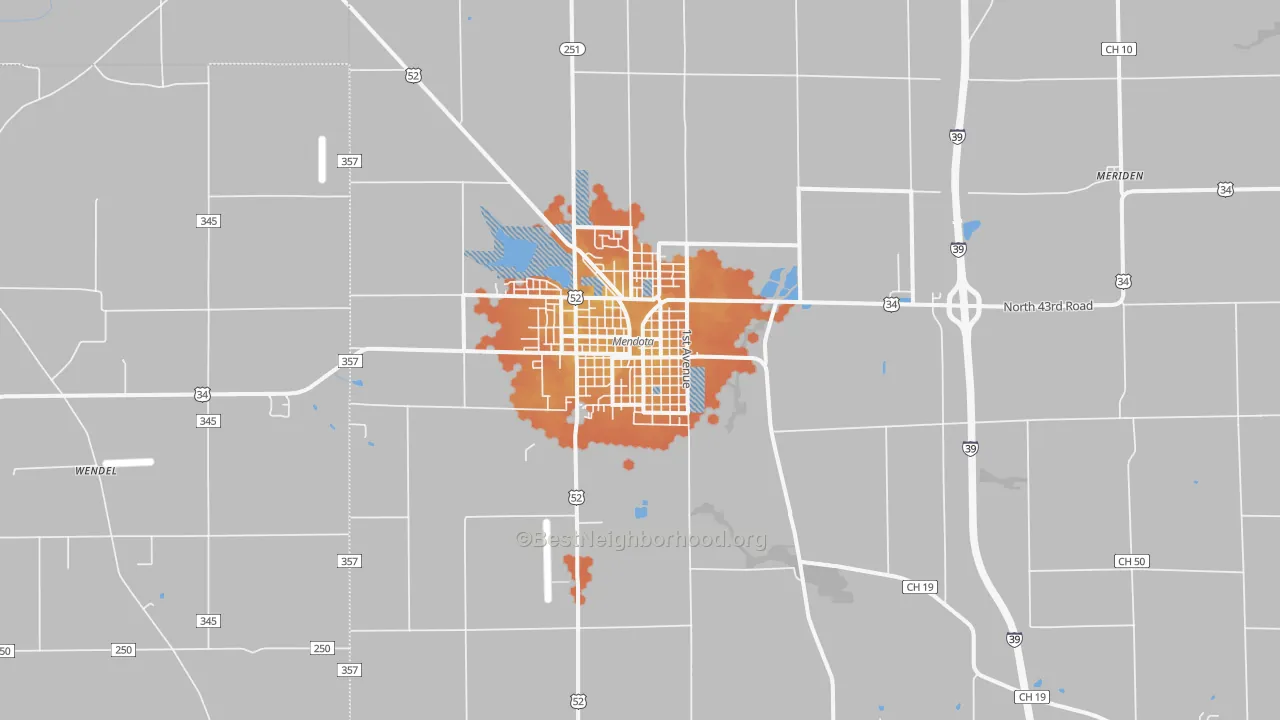 Bike Grade map of 61342, IL