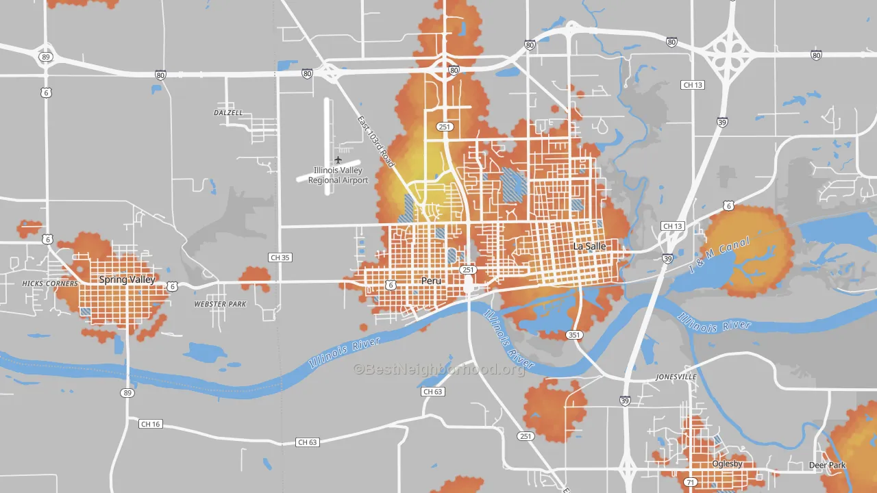 Bike Grade map of 61354, IL