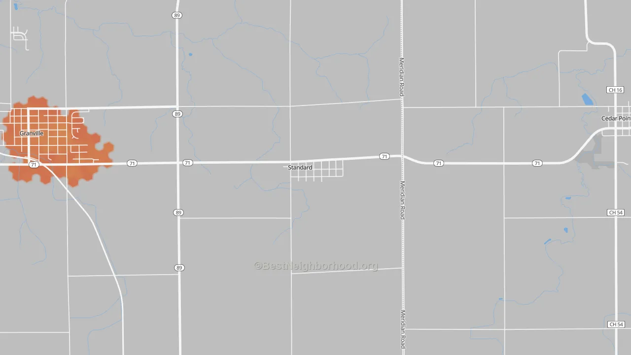 Bike Grade map of 61363, IL
