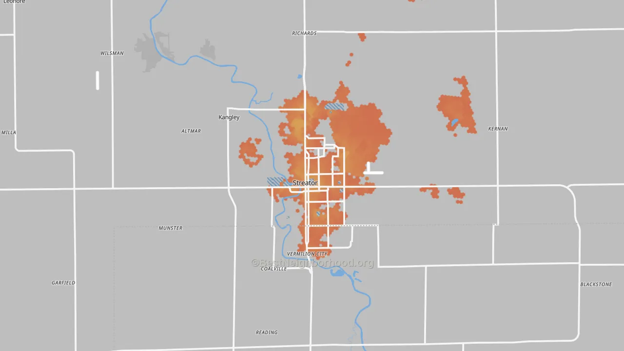 Bike Grade map of 61364, IL