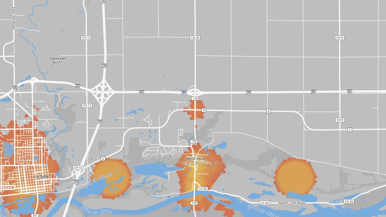 Bike Grade map of 61373, IL