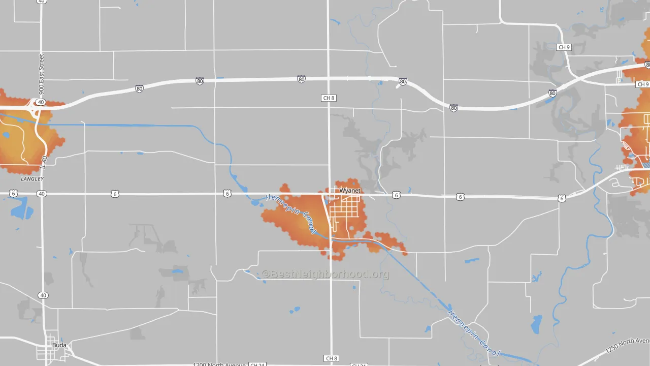 Bike Grade map of 61379, IL