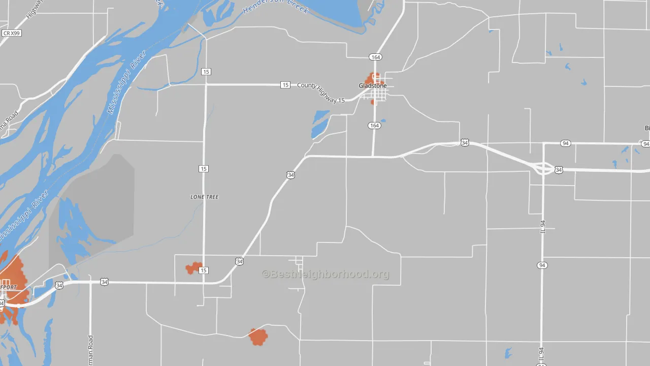 Bike Grade map of 61437, IL