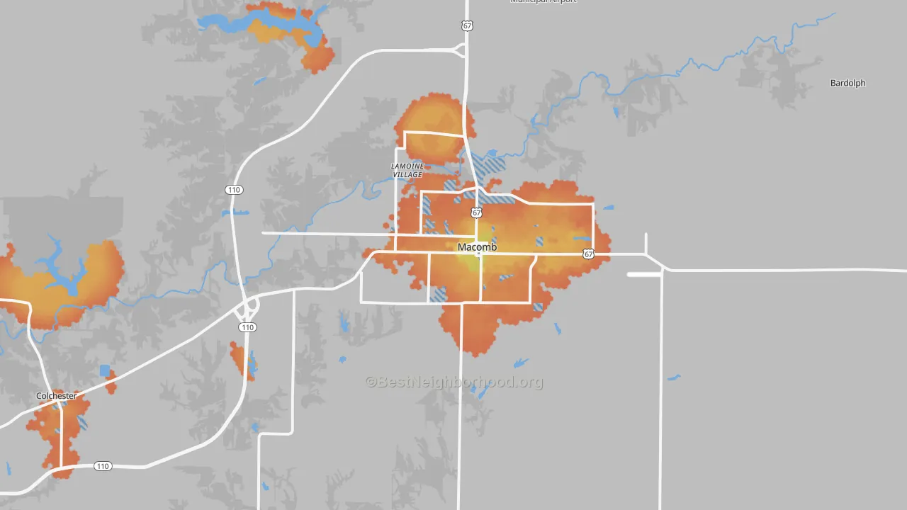 Bike Grade map of 61455, IL