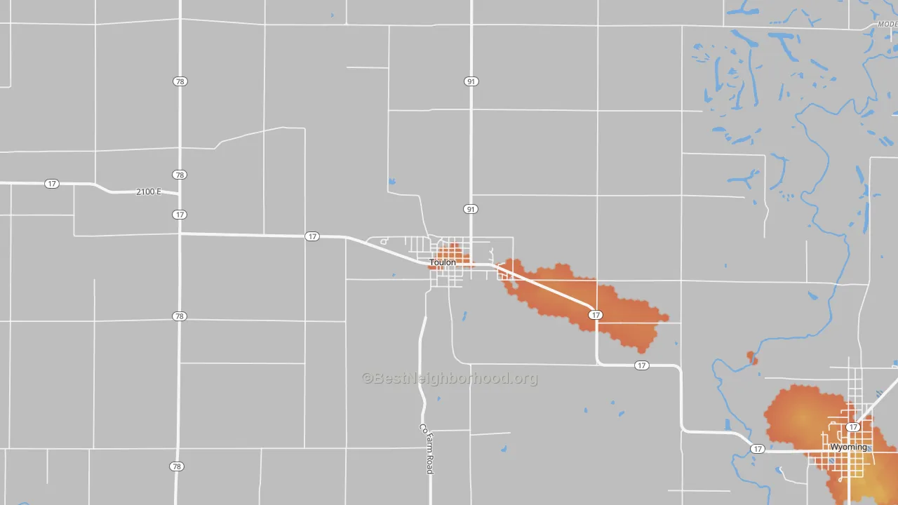 Bike Grade map of 61483, IL
