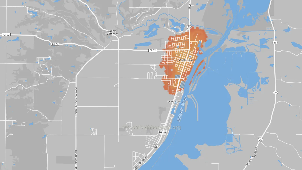 Bike Grade map of 61523, IL