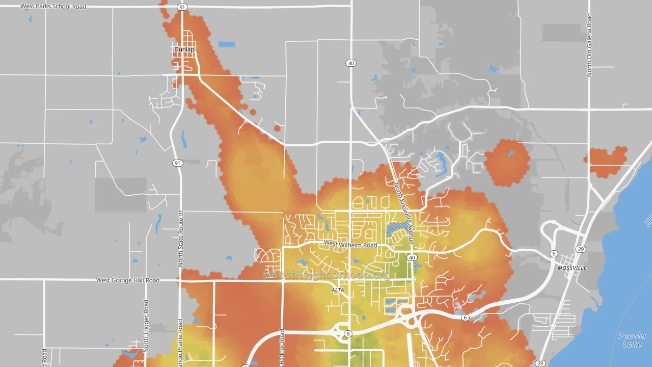 Bike Grade map of 61525, IL