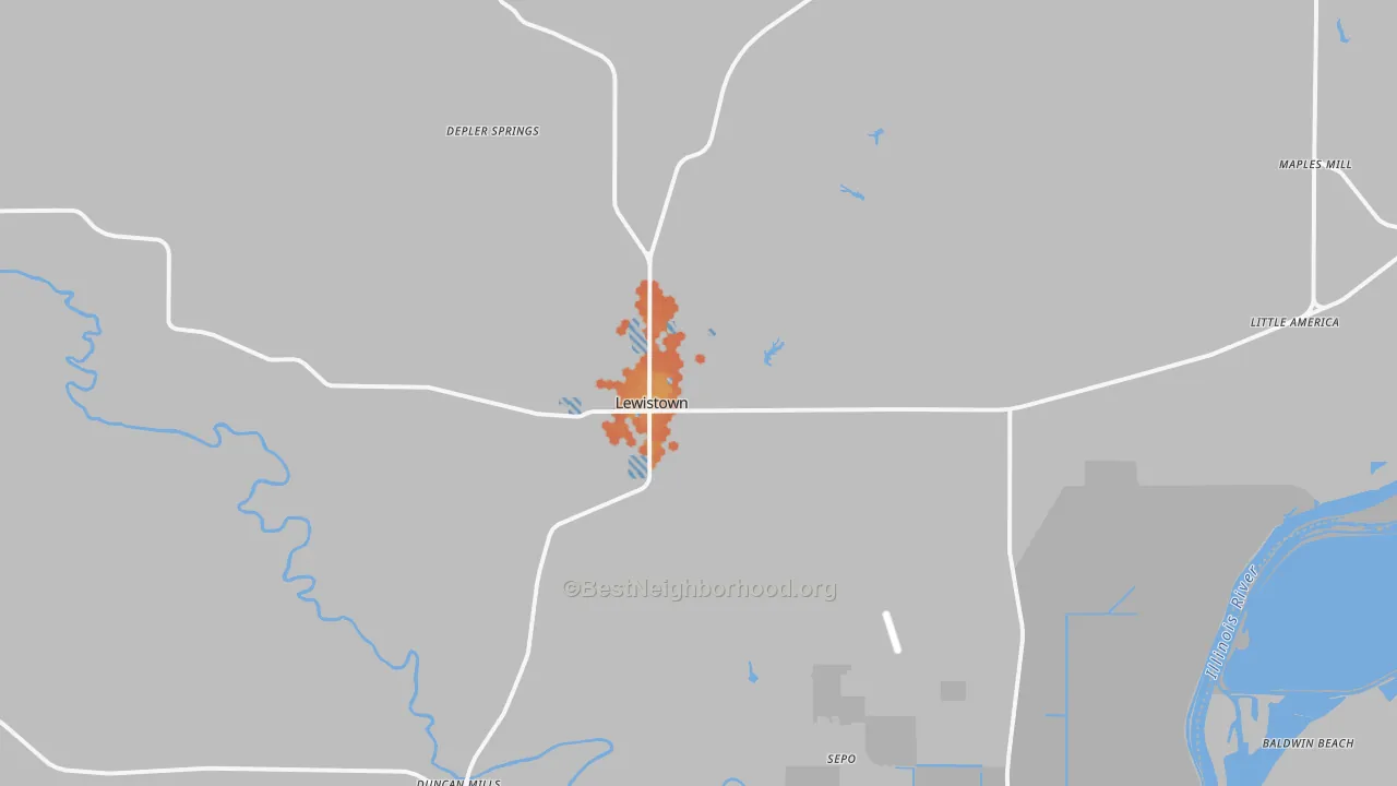 Bike Grade map of 61542, IL