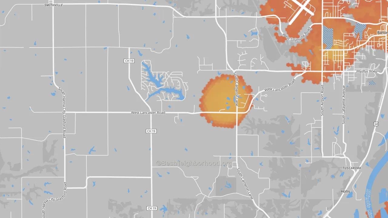 Bike Grade map of 61547, IL