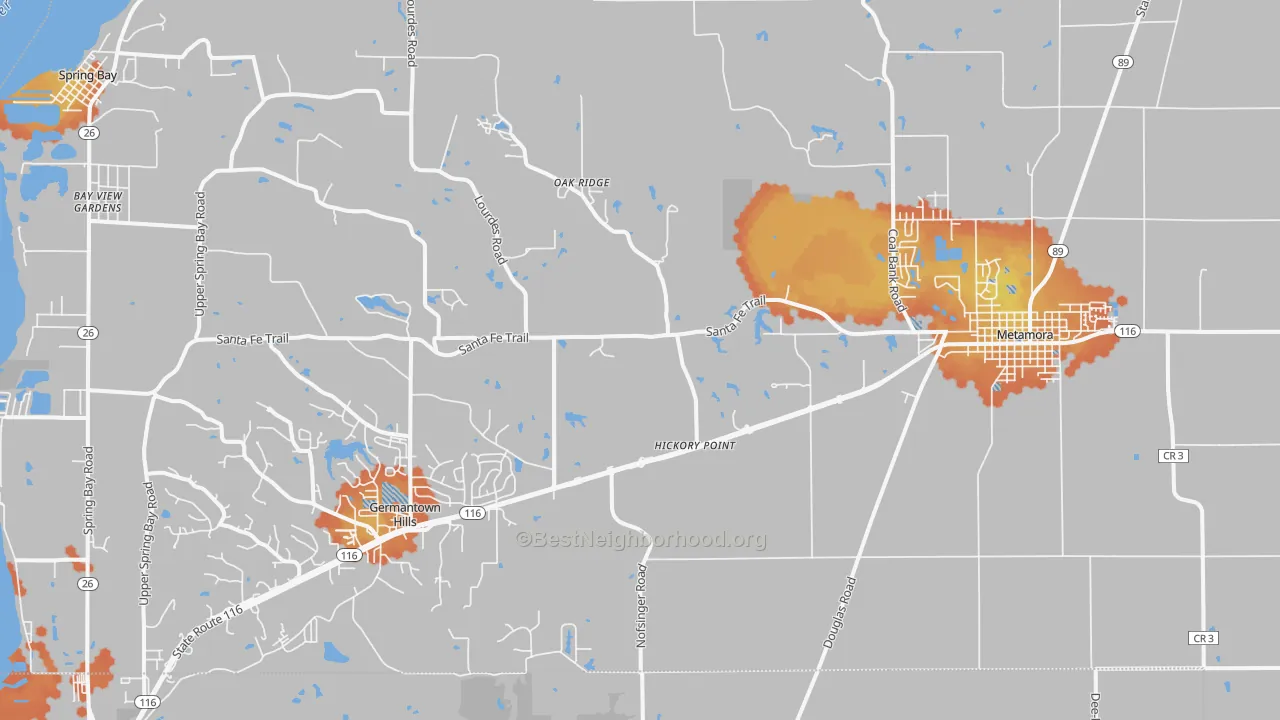 Bike Grade map of 61548, IL