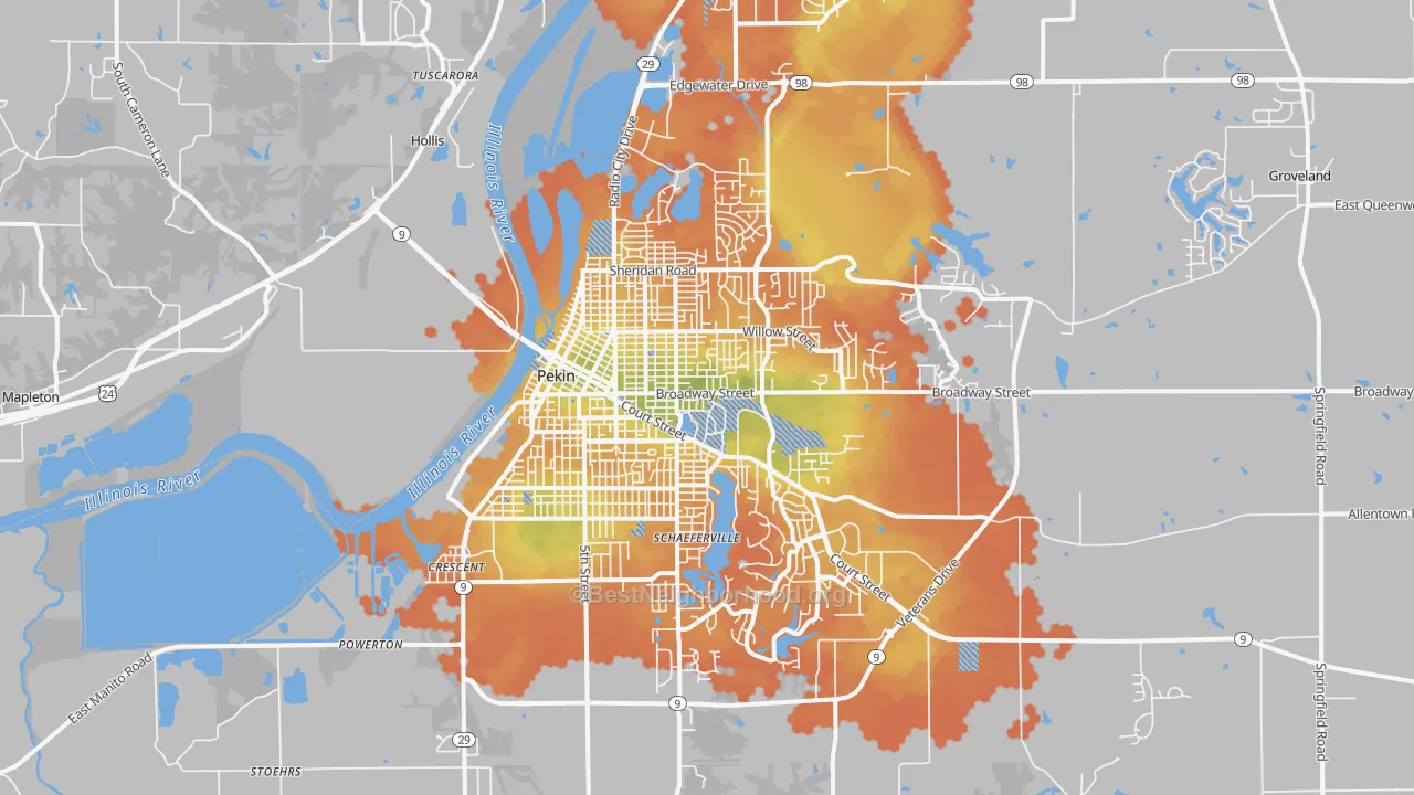 Bike Grade map of 61554, IL