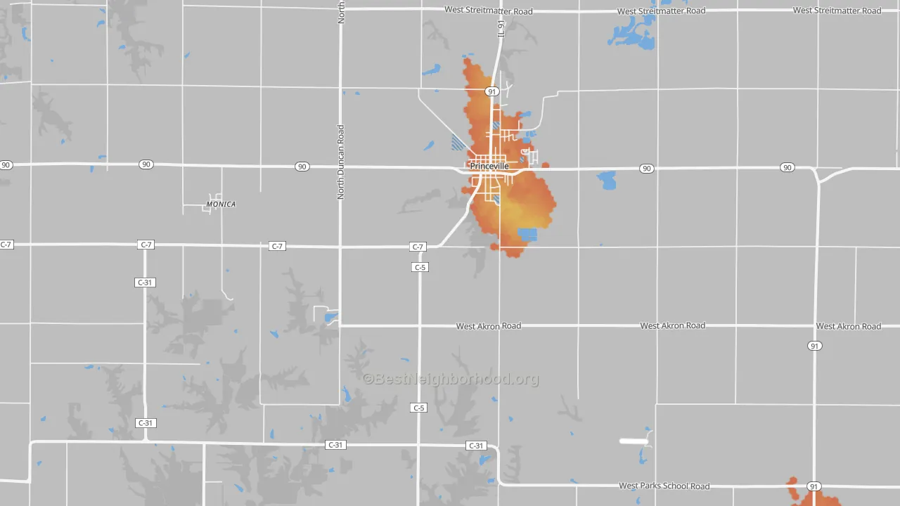 Bike Grade map of 61559, IL