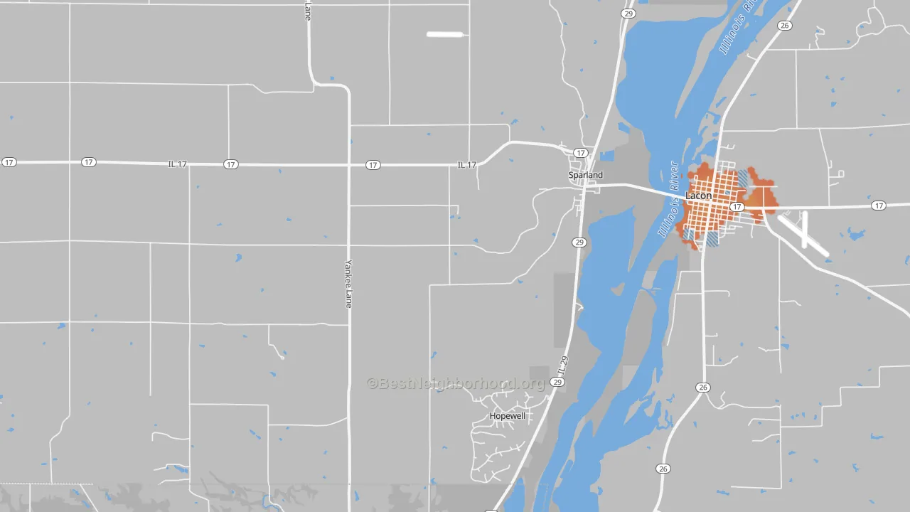 Bike Grade map of 61565, IL