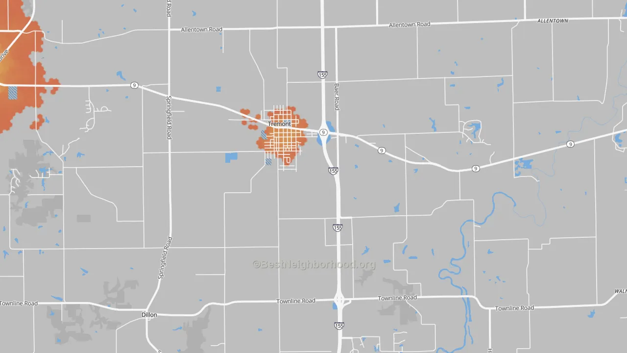 Bike Grade map of 61568, IL