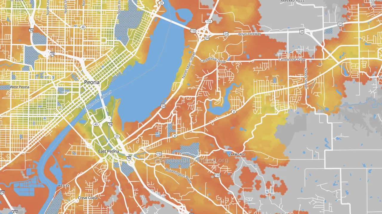 Bike Grade map of 61611, IL