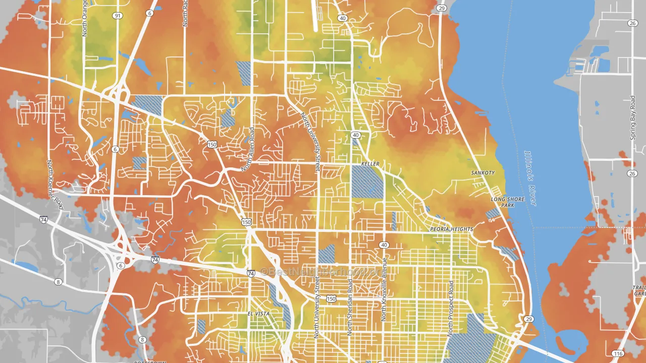 Bike Grade map of 61614, IL