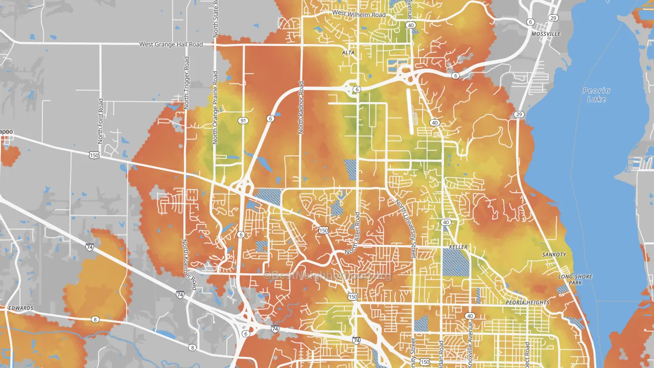 Bike Grade map of 61615, IL