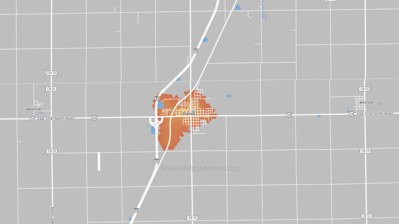 Bike Grade map of 61726, IL