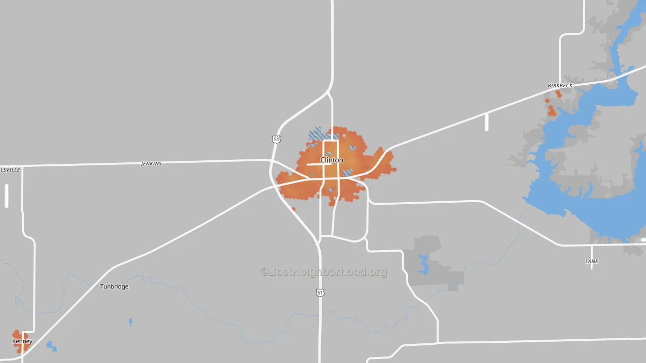 Bike Grade map of 61727, IL