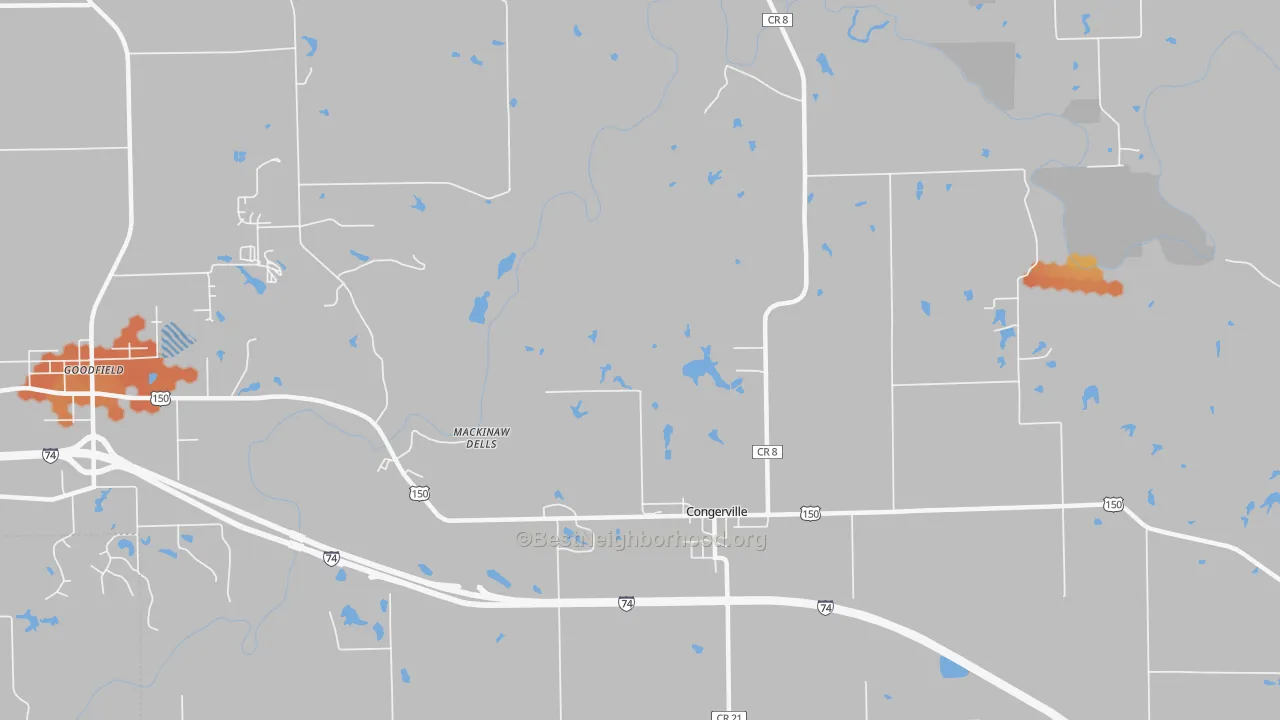 Bike Grade map of 61729, IL