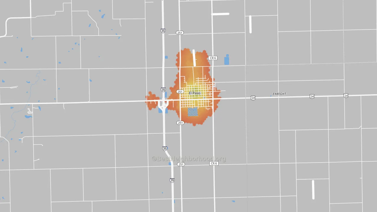 Bike Grade map of 61738, IL