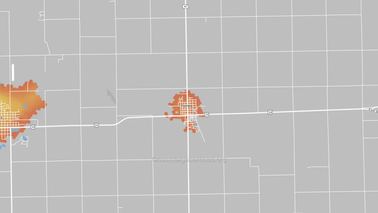 Bike Grade map of 61741, IL