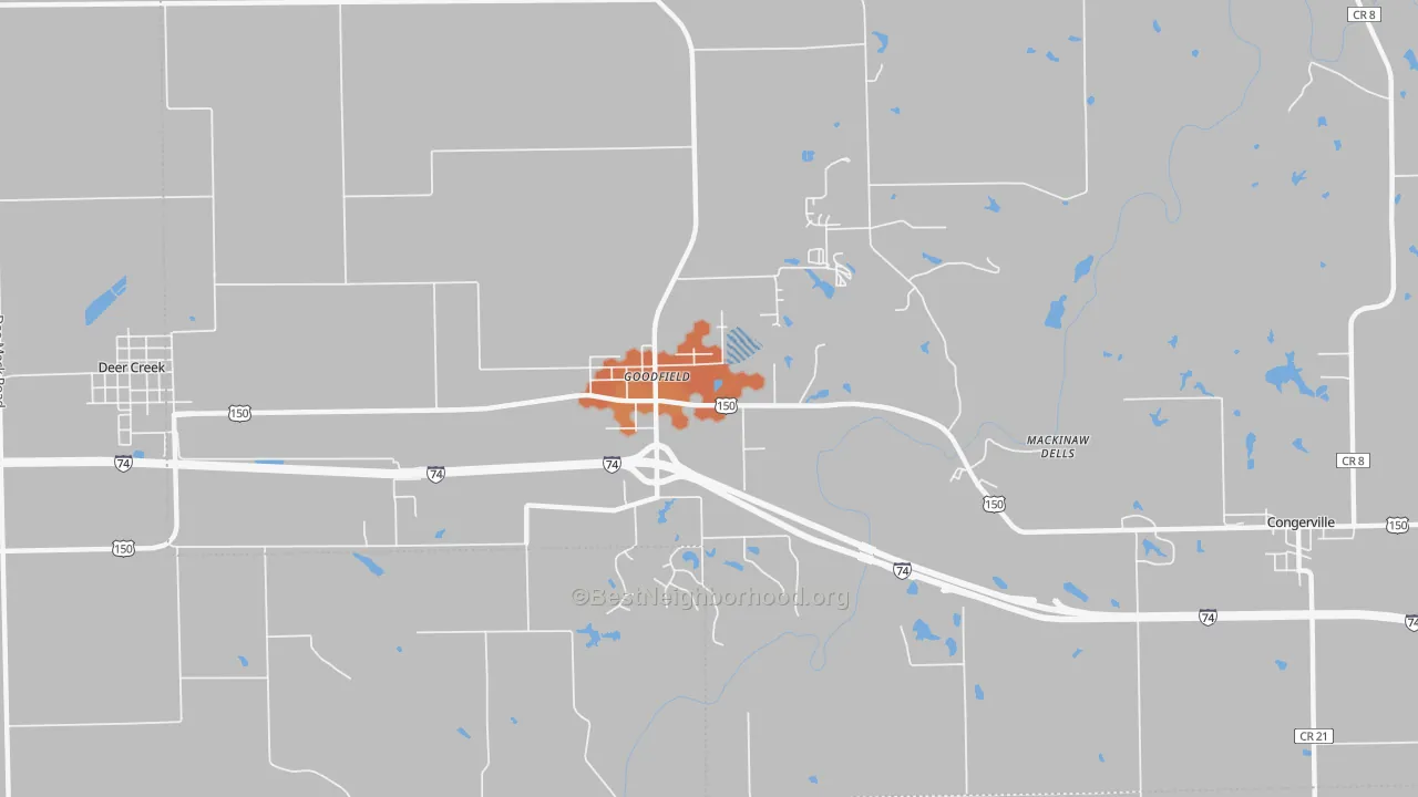 Bike Grade map of 61742, IL