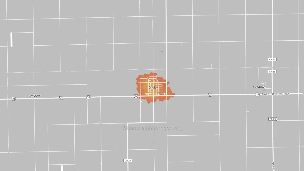 Bike Grade map of 61744, IL