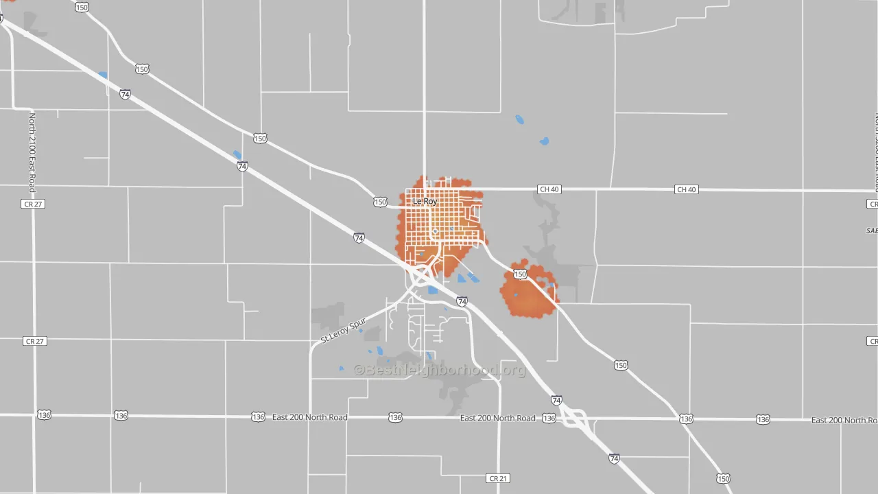 Bike Grade map of 61752, IL