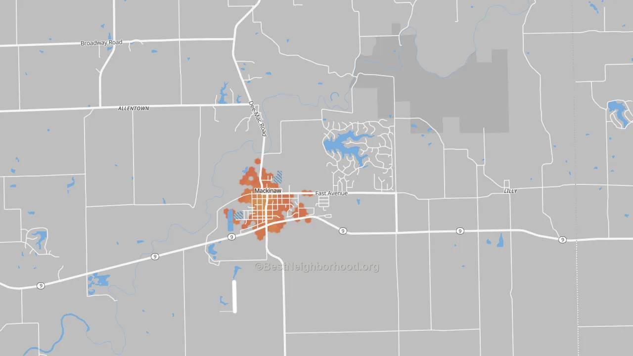 Bike Grade map of 61755, IL