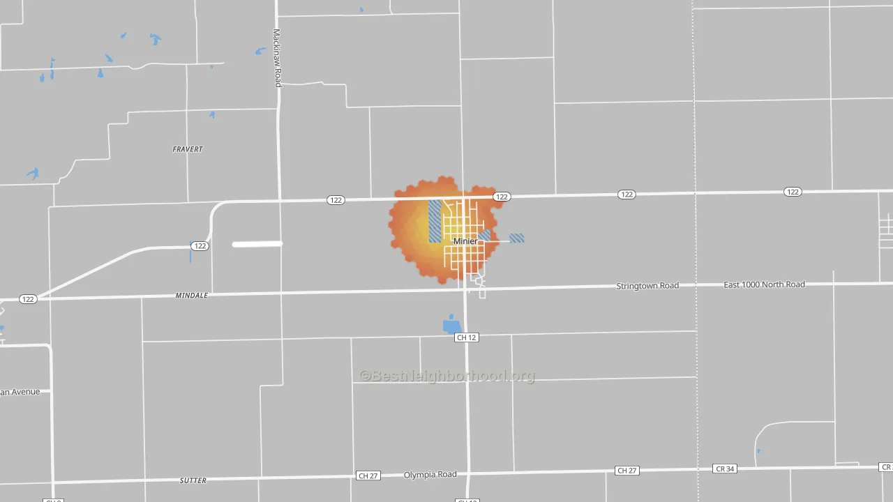 Bike Grade map of 61759, IL