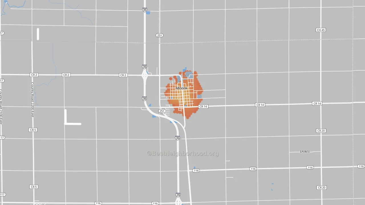 Bike Grade map of 61760, IL