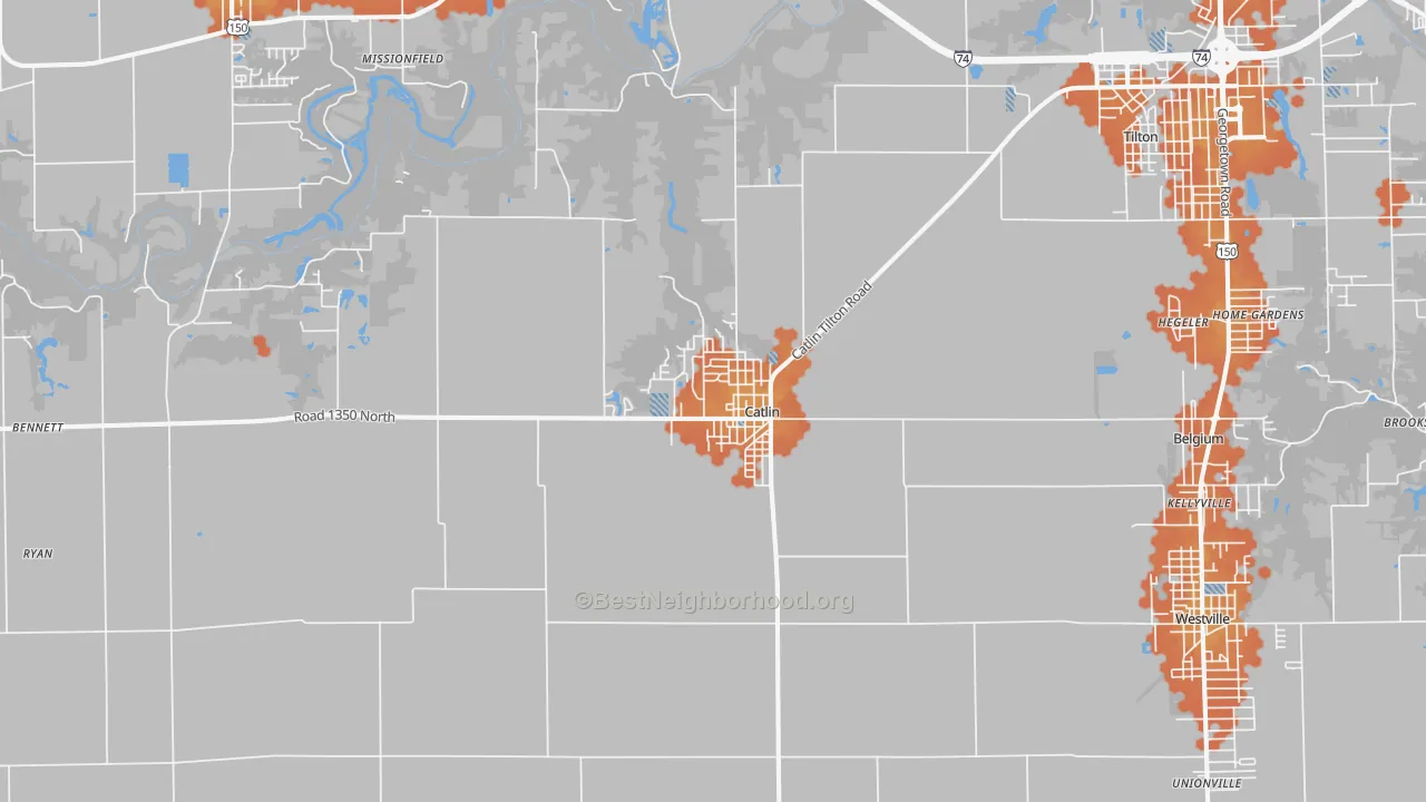 Bike Grade map of 61817, IL