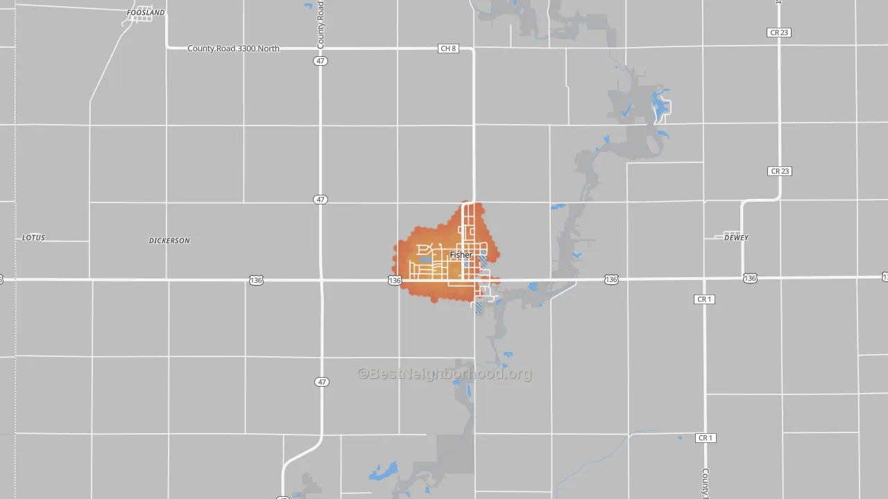 Bike Grade map of 61843, IL