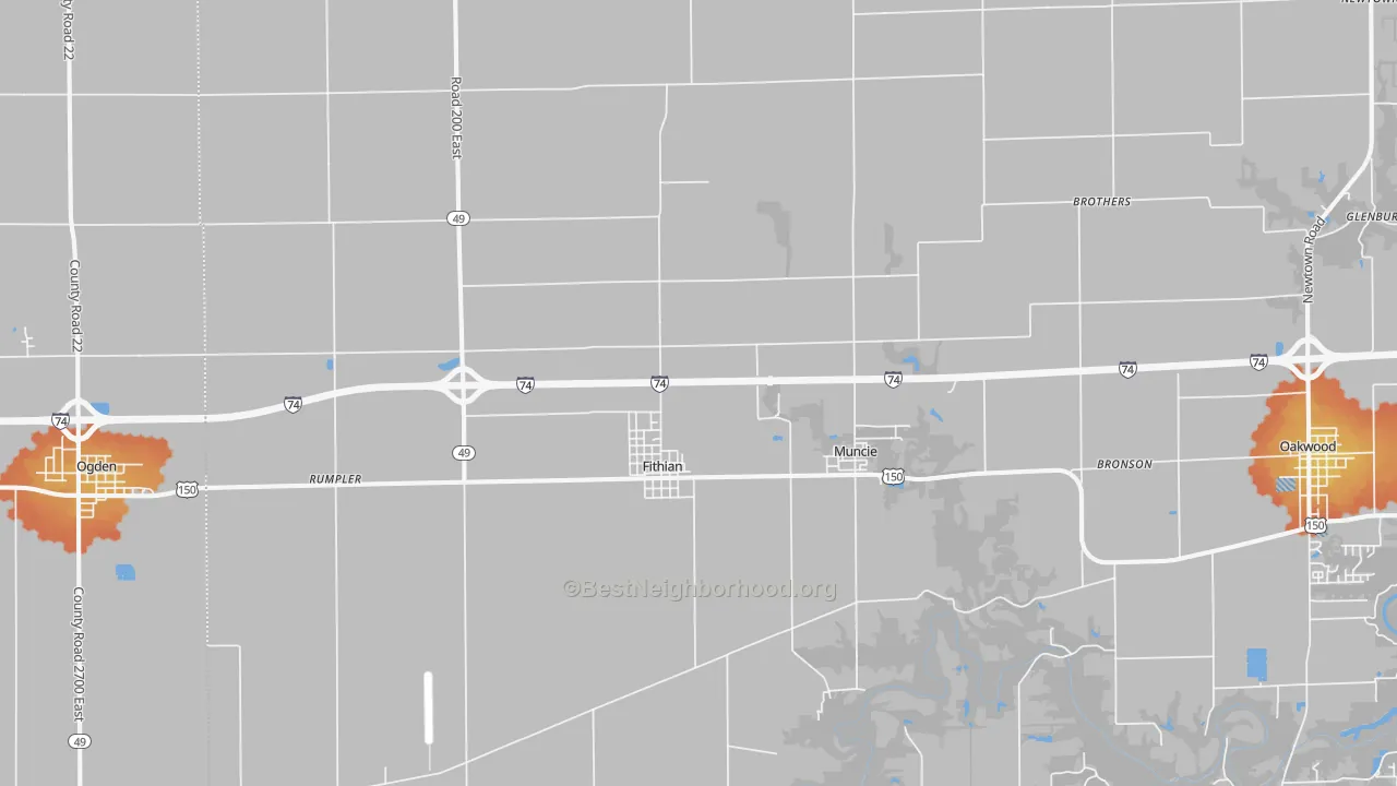Bike Grade map of 61844, IL