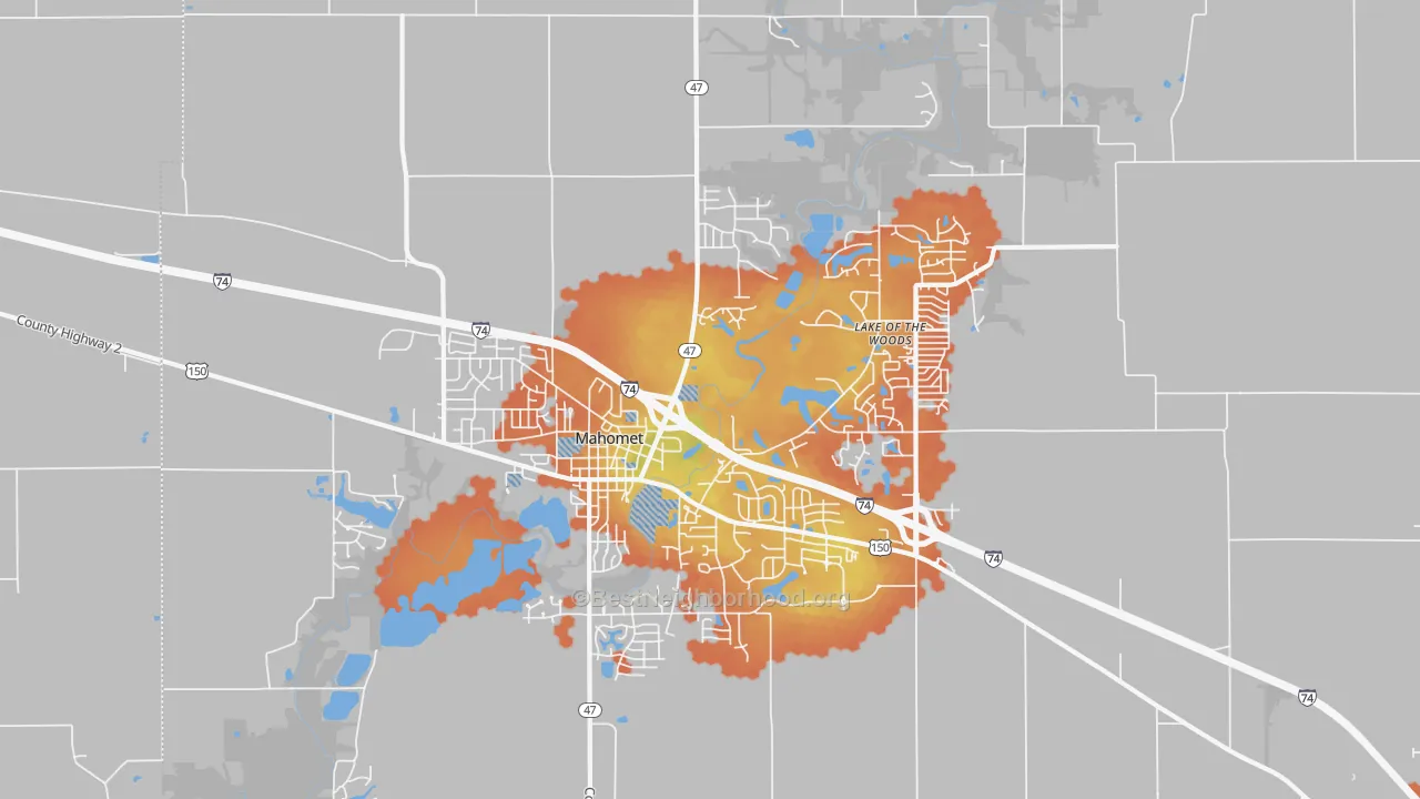 Bike Grade map of 61853, IL