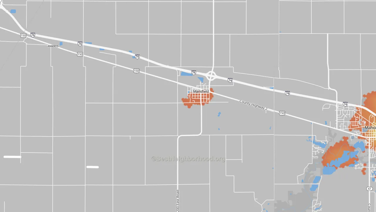 Bike Grade map of 61854, IL